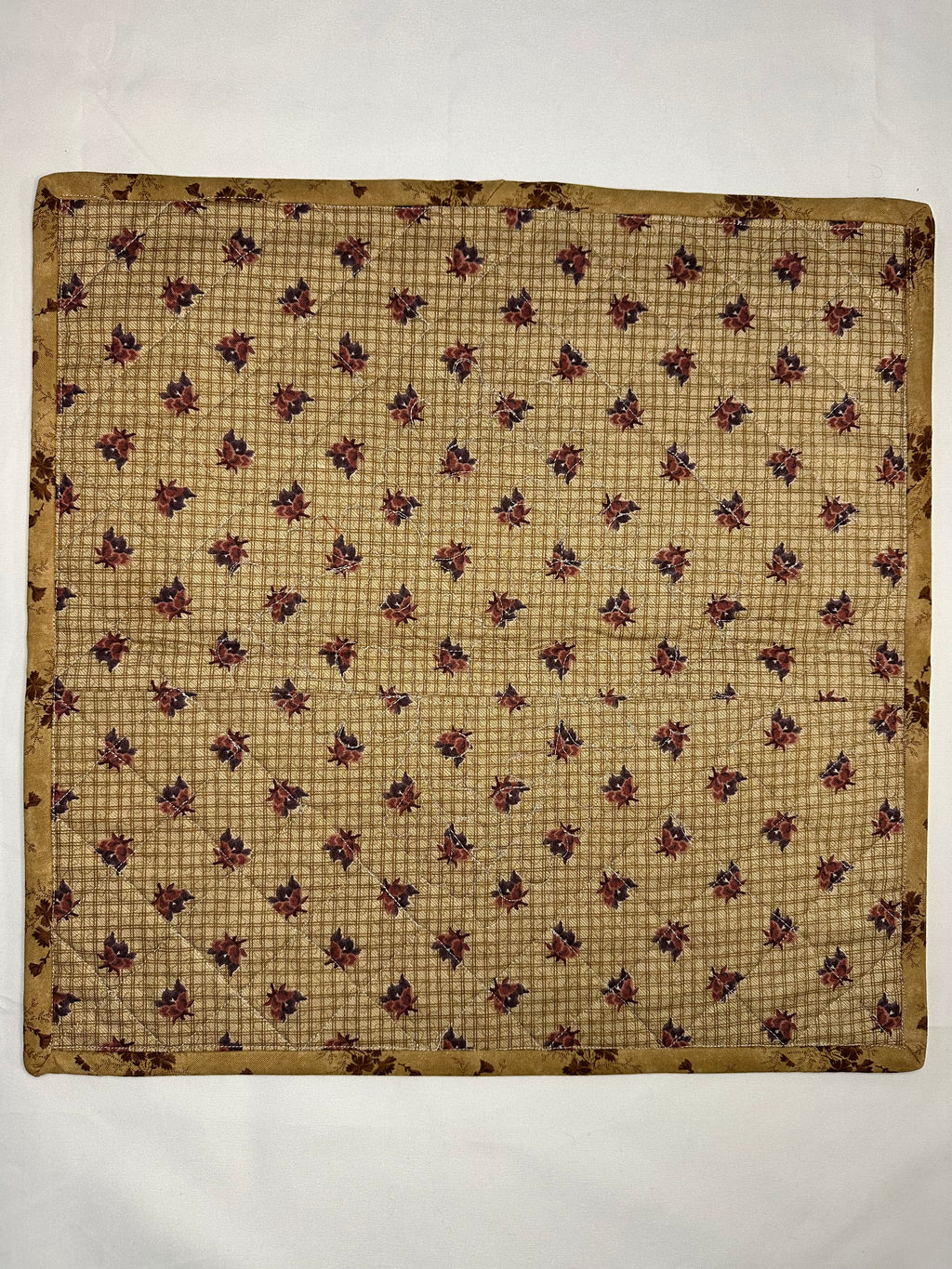 Handmade Floral Patchwork Mini Quilt – Pinwheel Design