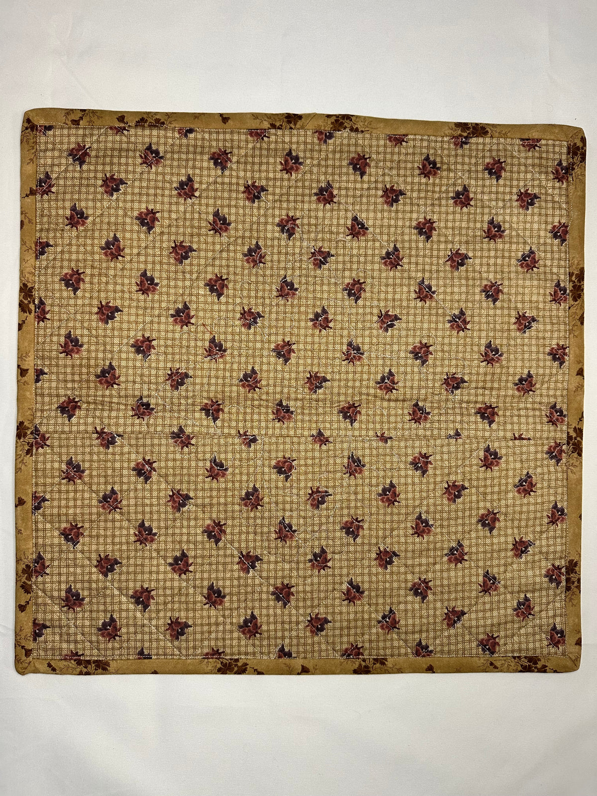 Handmade Floral Patchwork Mini Quilt – Pinwheel Design