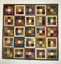 Handmade Framed Patchwork Mini Quilt – 20" × 20"