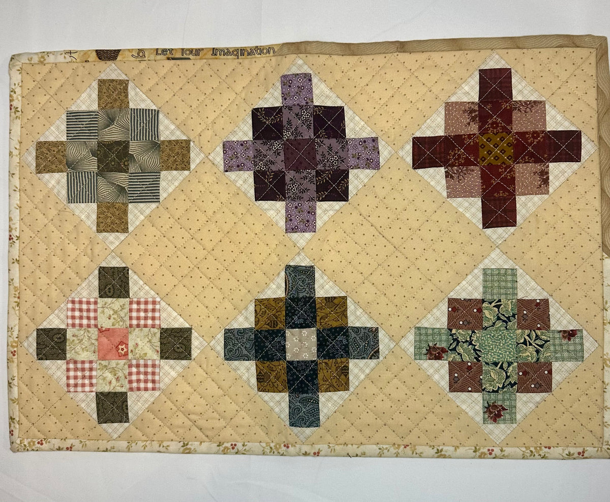 Handmade Patchwork Mini Quilt – Six Block Design