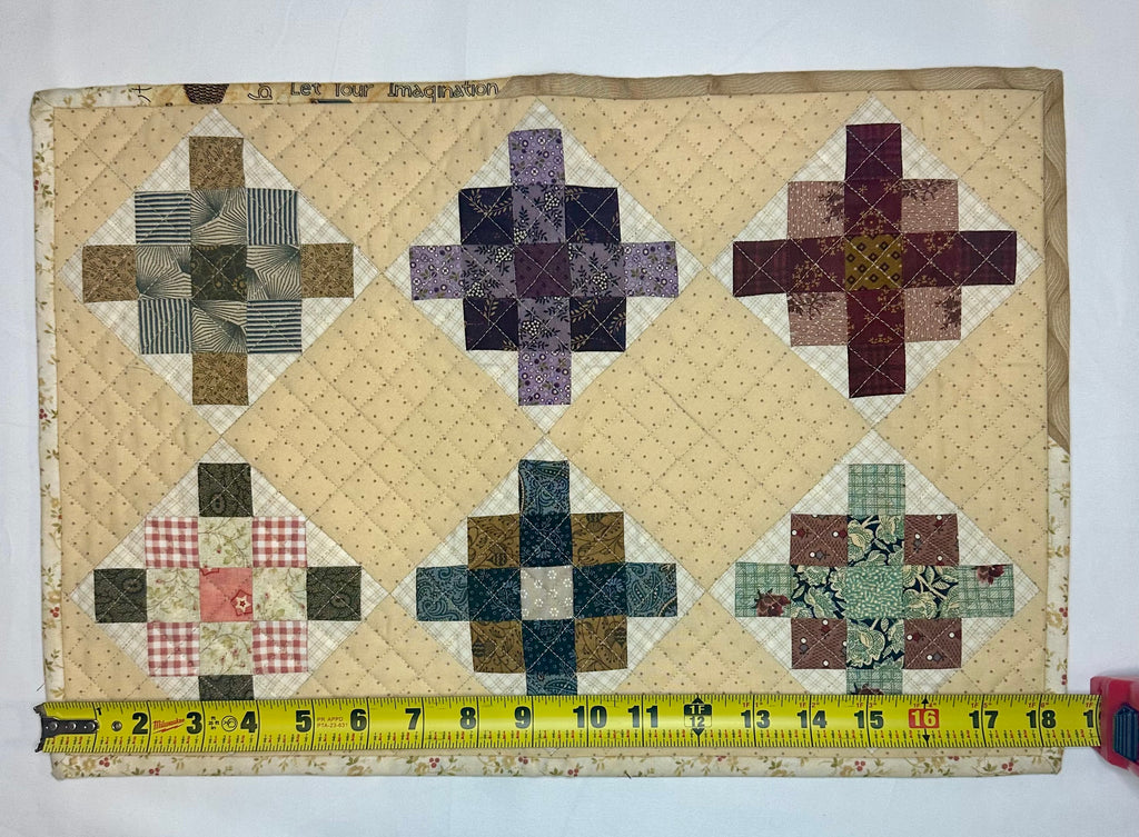 Handmade Patchwork Mini Quilt – Six Block Design