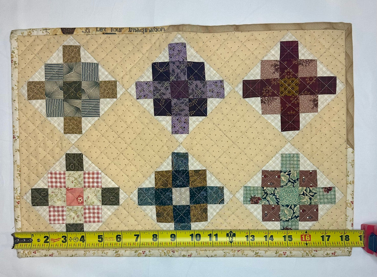 Handmade Patchwork Mini Quilt – Six Block Design