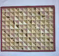 Handmade Triangle Patchwork Mini Quilt – Burgundy & Cream