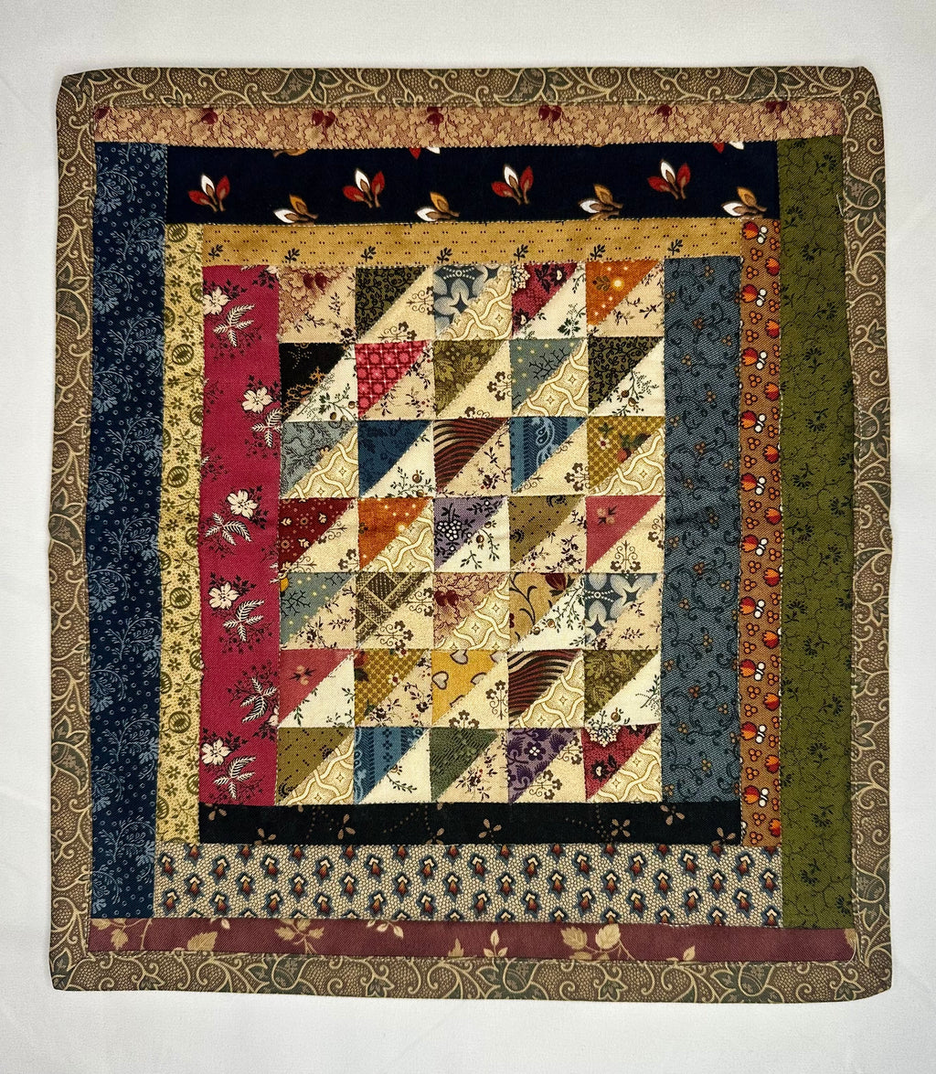 Handmade Scrappy Patchwork Mini Quilt – 11" × 12"