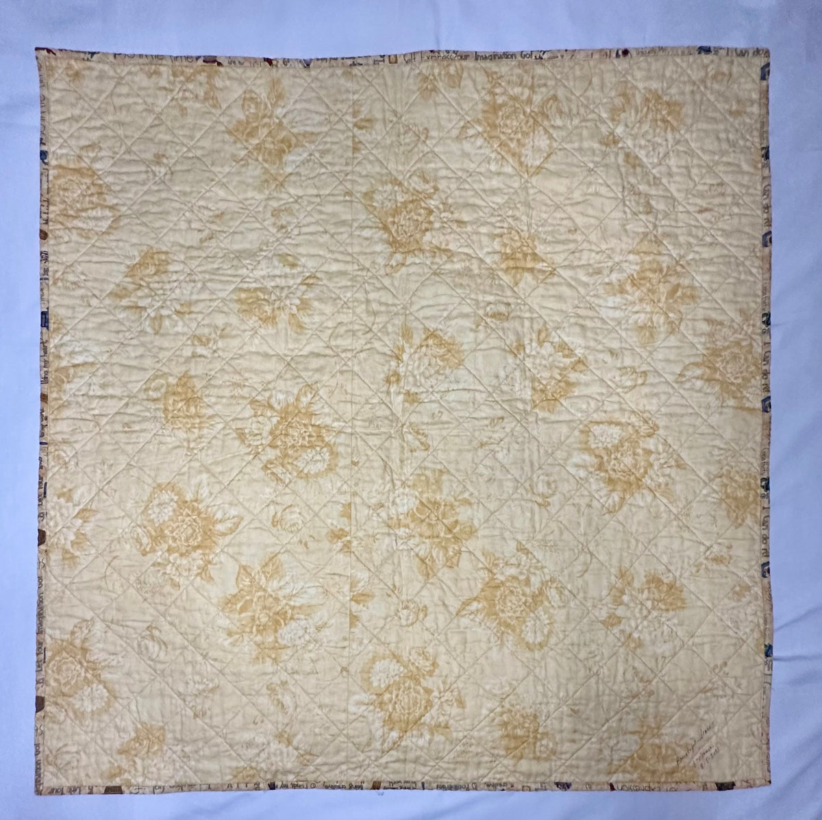 Handmade Blue Star Patchwork Quilt – 34" × 34"